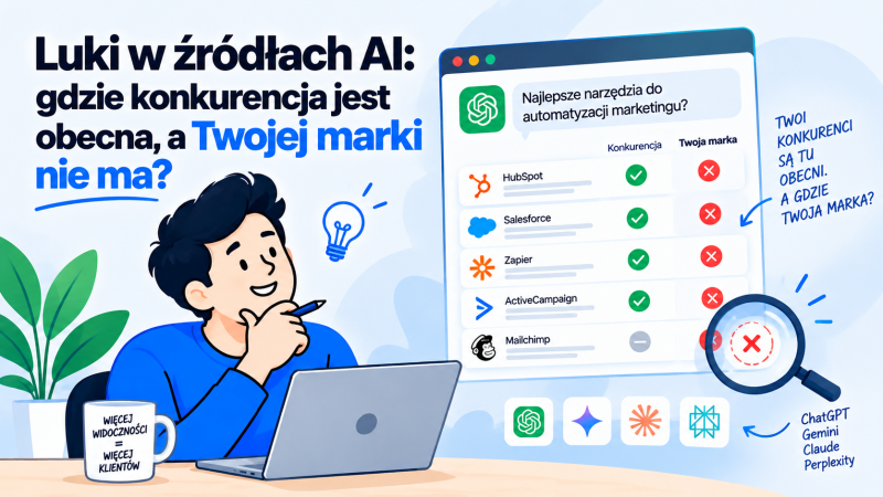 Luki w źródłach AI: gdzie konkurencja jest obecna, a Twojej marki nie ma